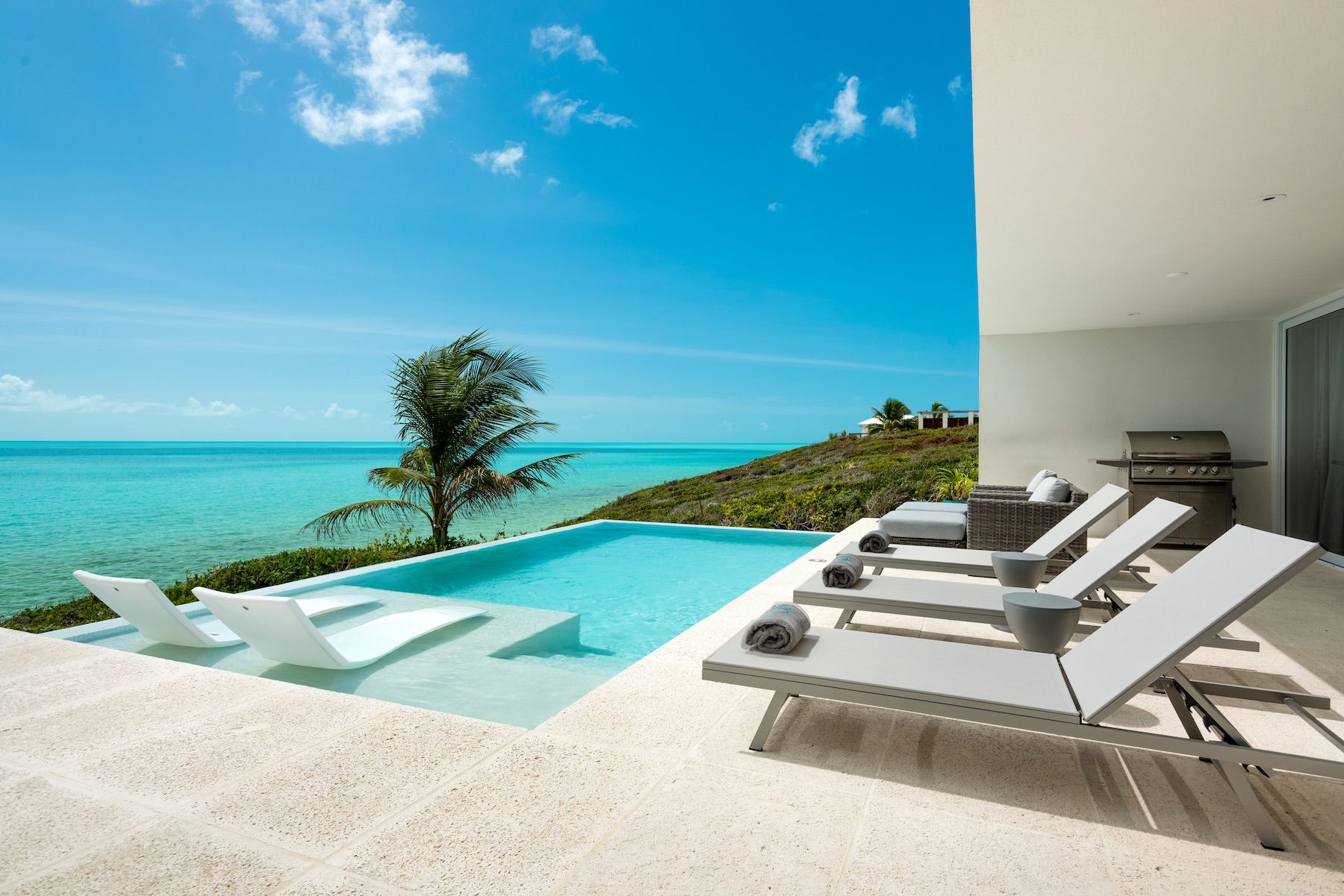 Sun loungers by the pool